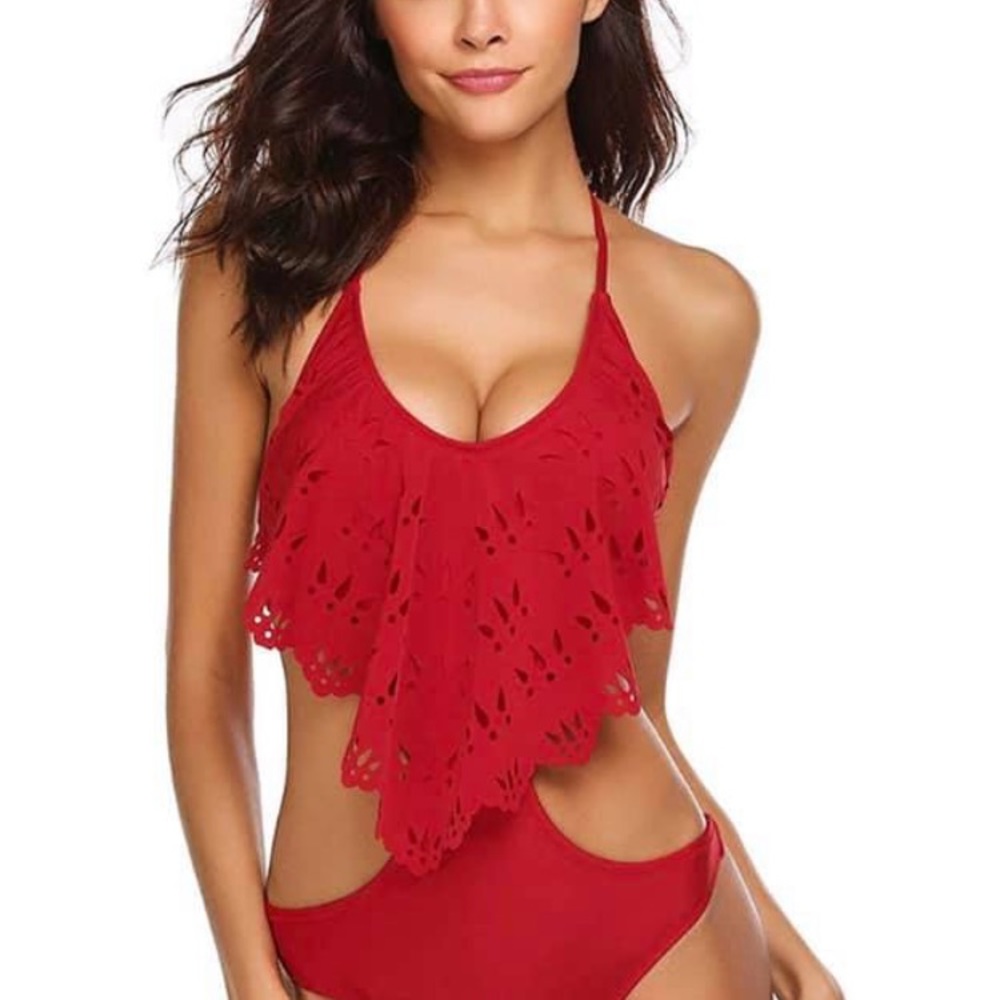 Red monokini. Size large. Excellent used condition